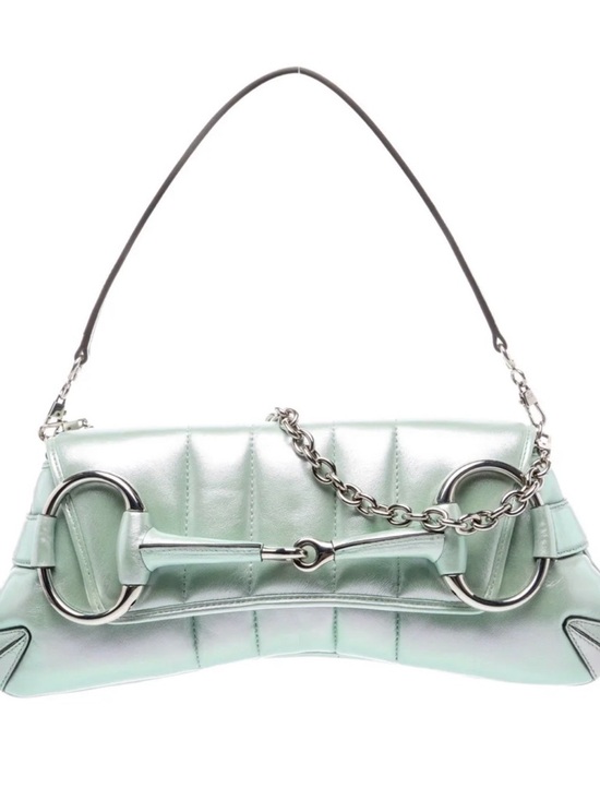 Gucci Handbags - *RARE* Gucci pearl iridescent horse bit Quilted Shoulder Bag